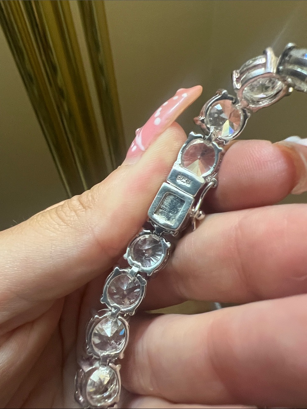 Sterling Silver tennis bracelet with cubic zirconia - Picture 3 of 6
